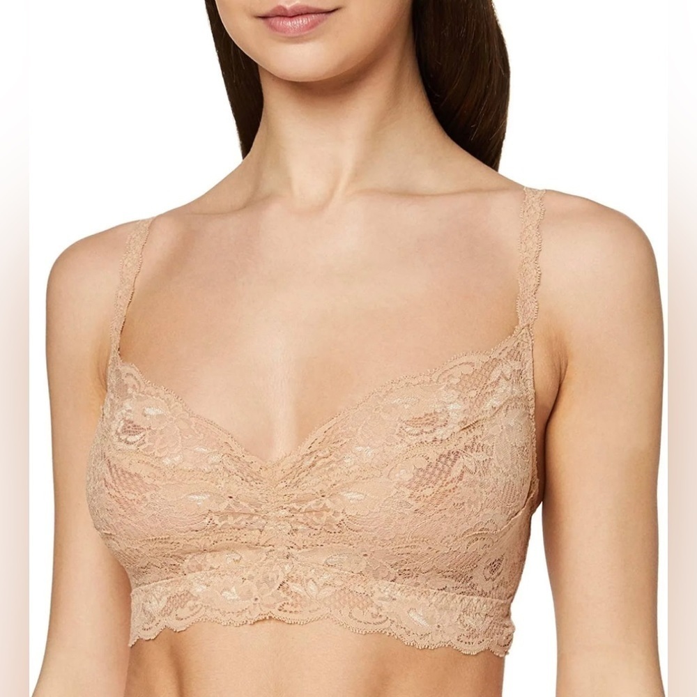 Cosabella Never Say Never Sweetie Lace Bralette Beige SZ L